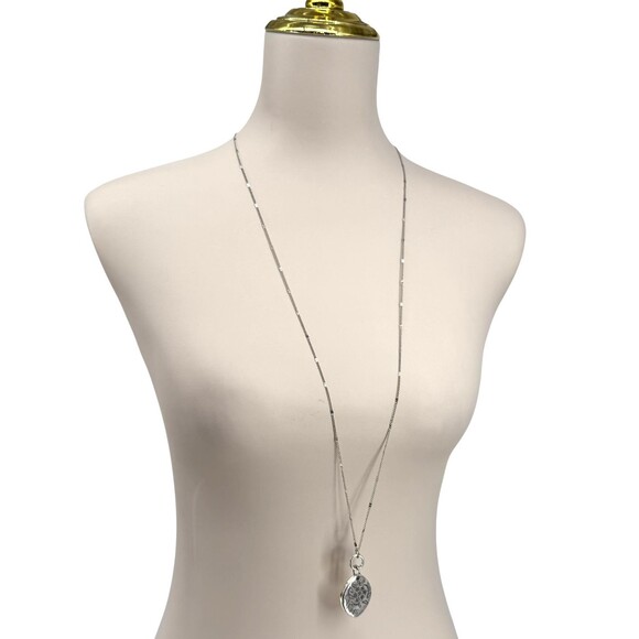 J. Jill Floral Locket Necklace 2-in-1 Convertible Silver Gold Tone Compassion NT - Picture 10 of 10